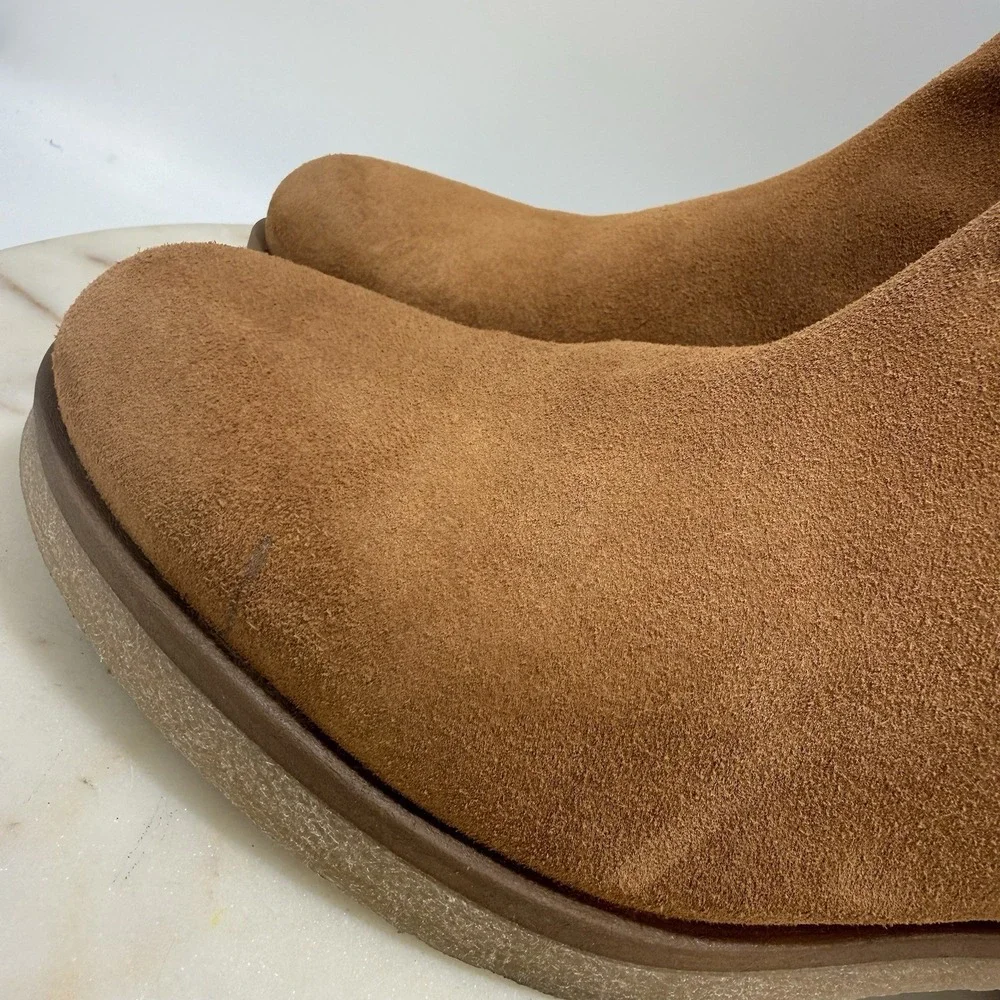 Avellini Brown Suede Chelsea Bootie Crepe Sole Made In Portugal Women's EU39/US8